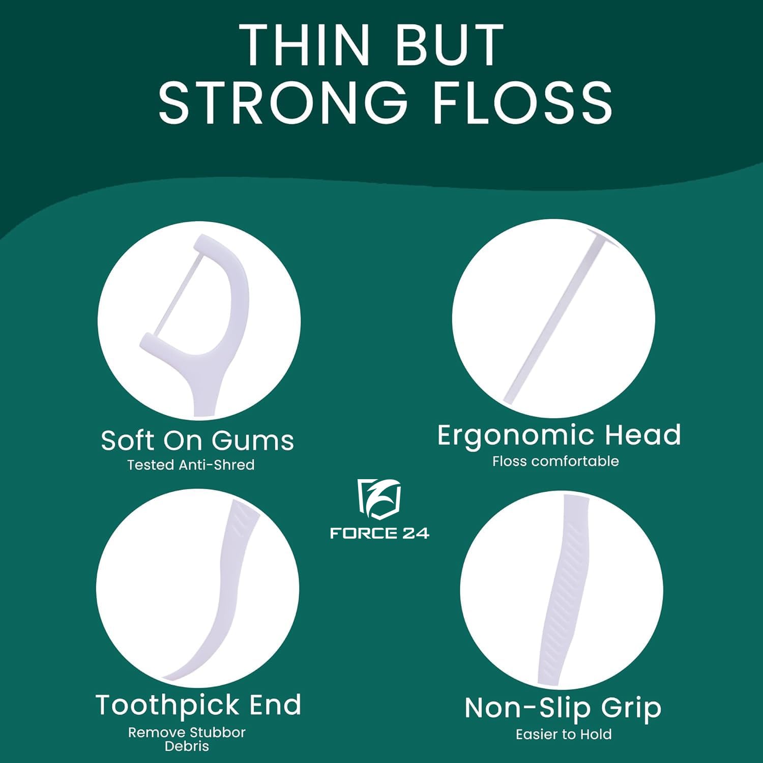 Force24 Dental Floss Picks for Tooth Cleaning Fresh Dental Floss Toothpick Cleaners, Oral Care Teeth Flossing Thread Toothpicks Stick Set for Fresh and Healthy Gums (50pcs) (Pack of 2) - Image 3