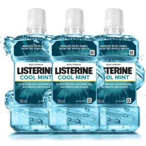 Listerine Cool Mint Mouthwash Liquid, Removes 99.9% Germs, 250ml